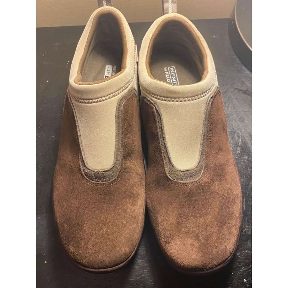 Helly Hansen Infinity Fit Moc Size 10 Brown Suede Beige Neoprene